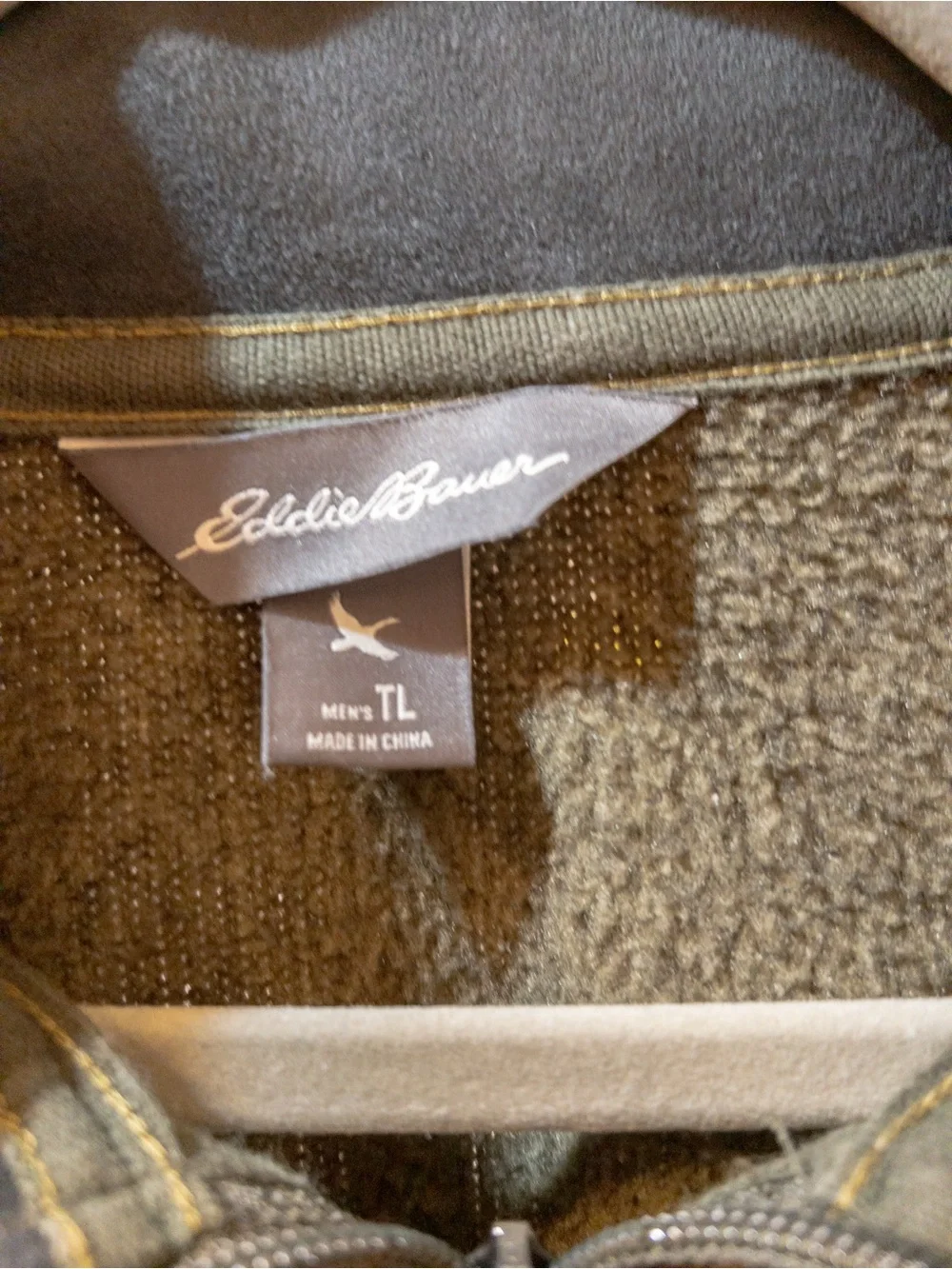 Eddie Bauer Men’s Tall Large Brown Heather 1/4 Zip Pullover Sweater Fleece